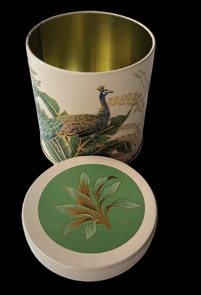 Peacock Tin Jar — FloralforU